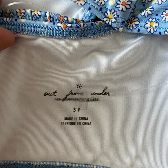NWOT Urban Outfitters out from under paisley print baby blue bikini top - Picture 4 of 4